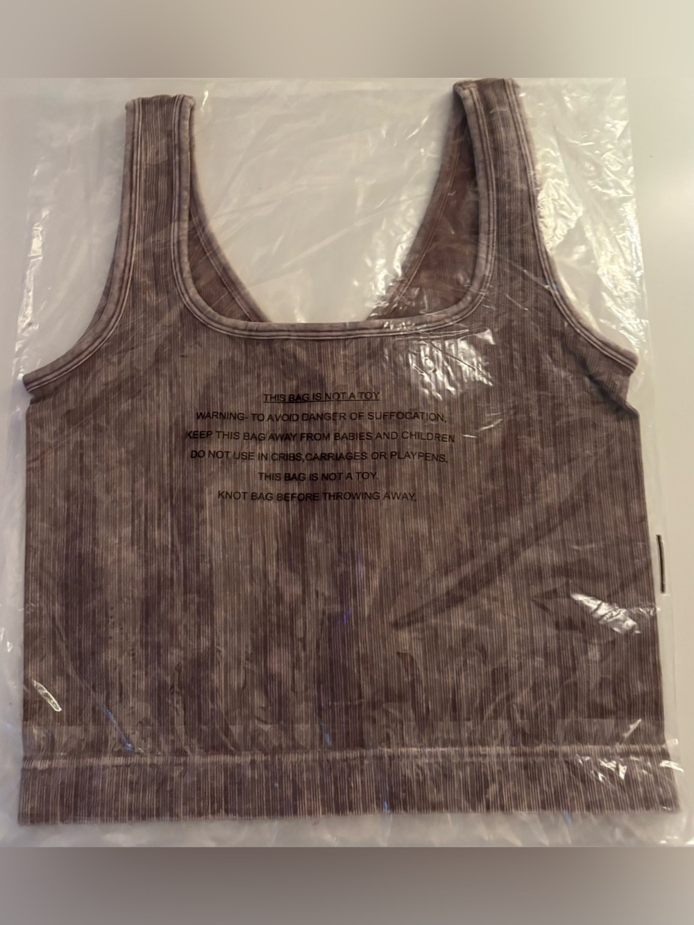 Zenana Washed Ribbed Cropped Tank Top in S/M & L/ XL in Mocha - Picture 6 of 6